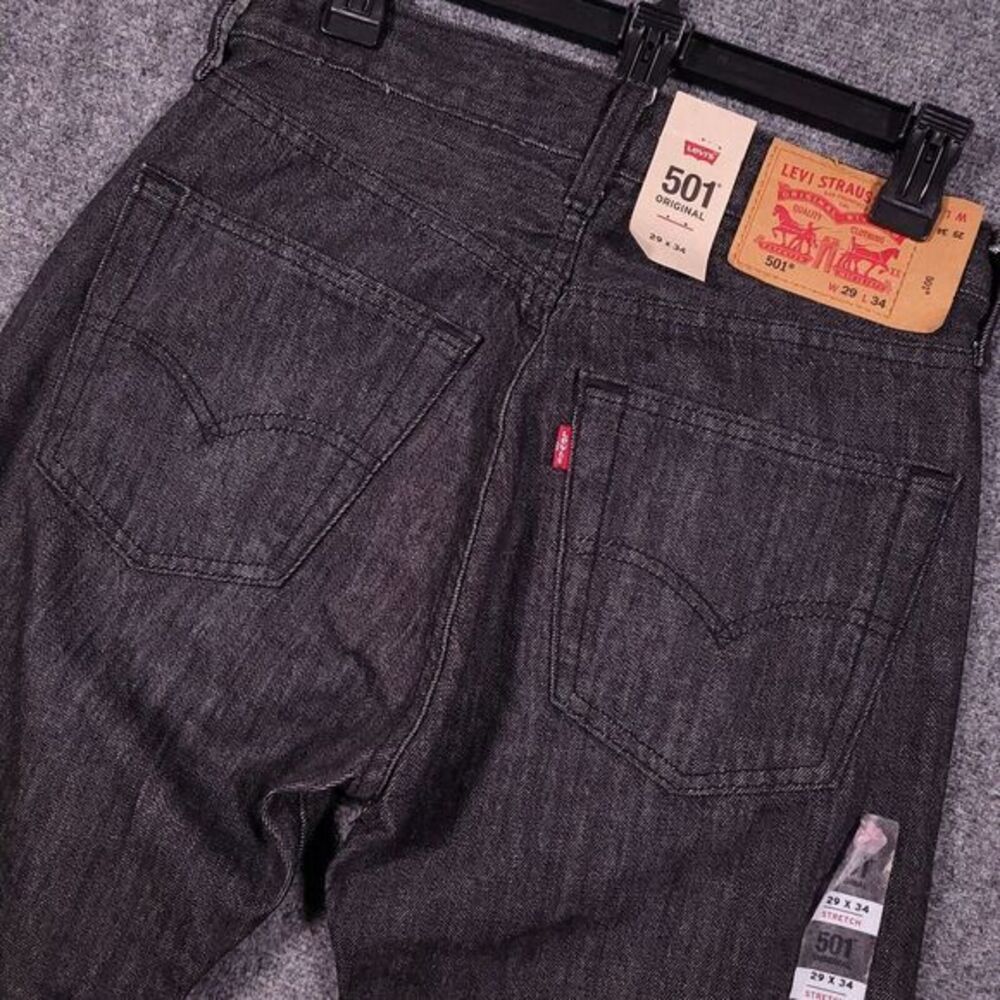 Levi's Men's Slim Straight Jeans - Dark Charcoal Black - Picture 2 of 8